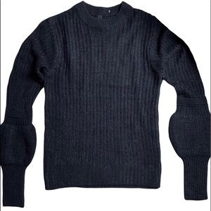 CAYDENCE BLACK BUBBLE ACCENT SLEEVE KNIT SWEATER